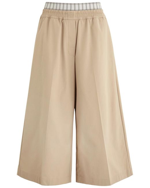 Loewe Natural Cropped Wide-Leg Cotton Trousers