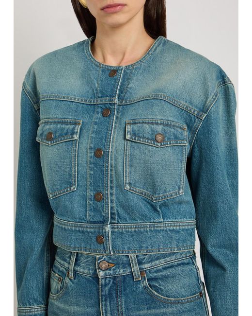 Chloé Blue Cropped Denim Jacket