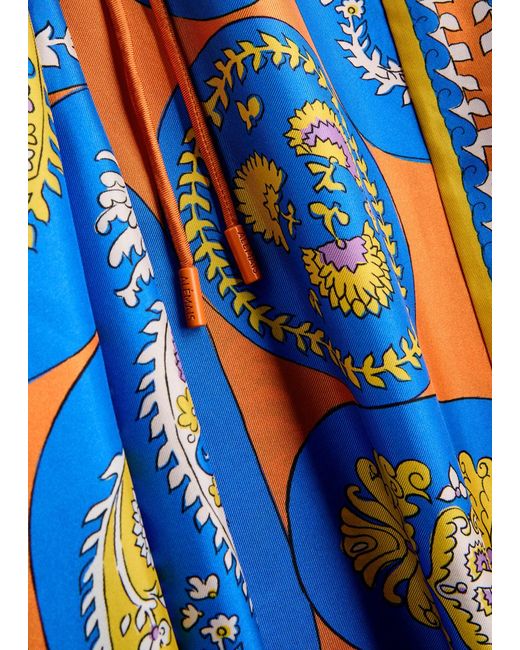 ALÉMAIS Blue Luis Printed Silk-Twill Trousers