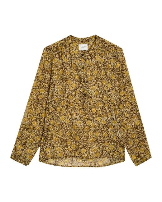 Isabel Marant Natural Maria Floral Cotton Blouse