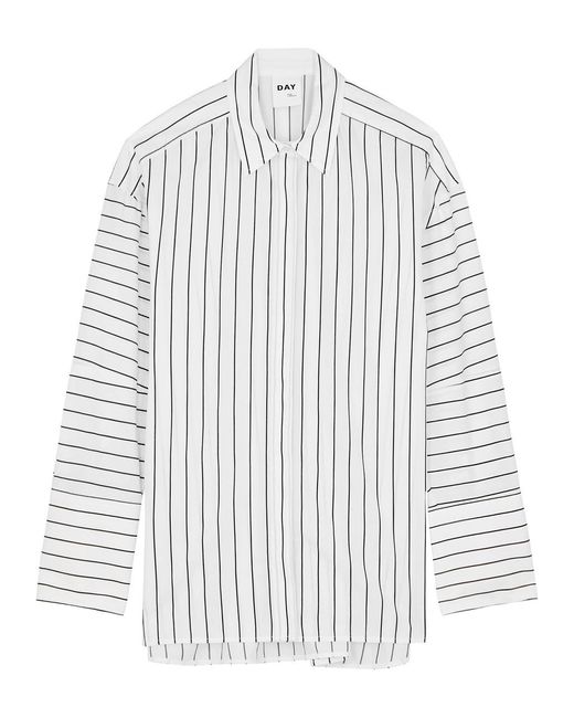 Day Birger et Mikkelsen White Julianna Striped Cotton-blend Poplin Shirt