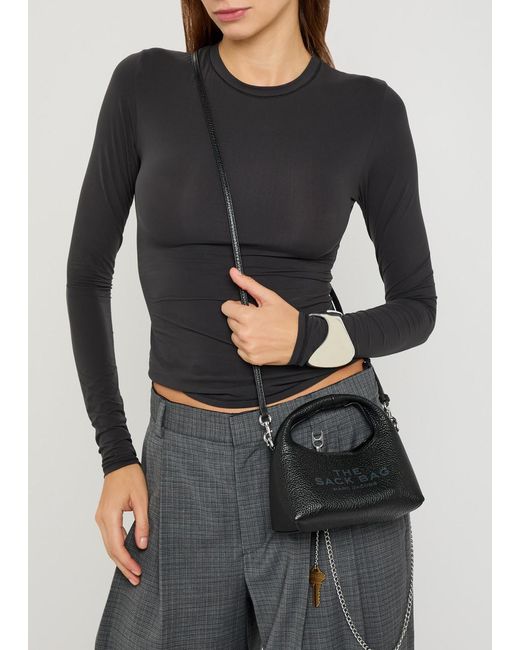 Sack Micro Marc Jacobs The Sack Micro Leather Top Handle Bag in Black | Lyst UK