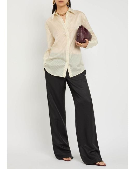 Anine Bing Black Soto Wide-Leg Trousers