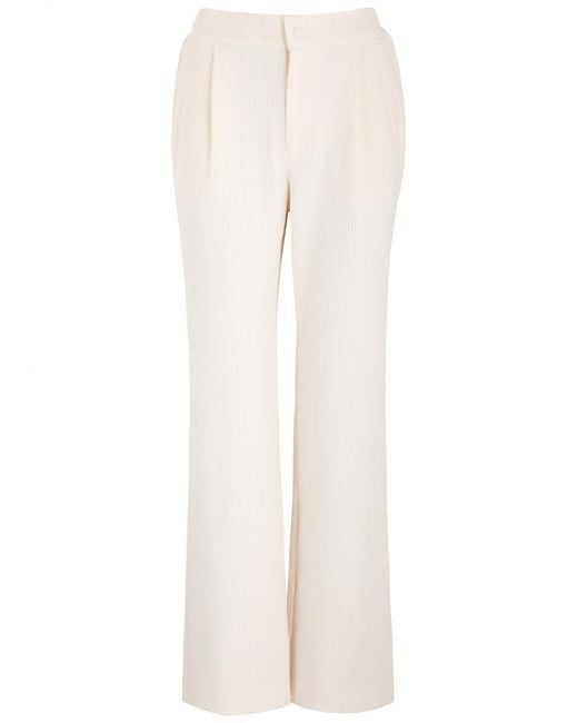 Varley White Aberdeen Straight-Leg Corduroy Trousers