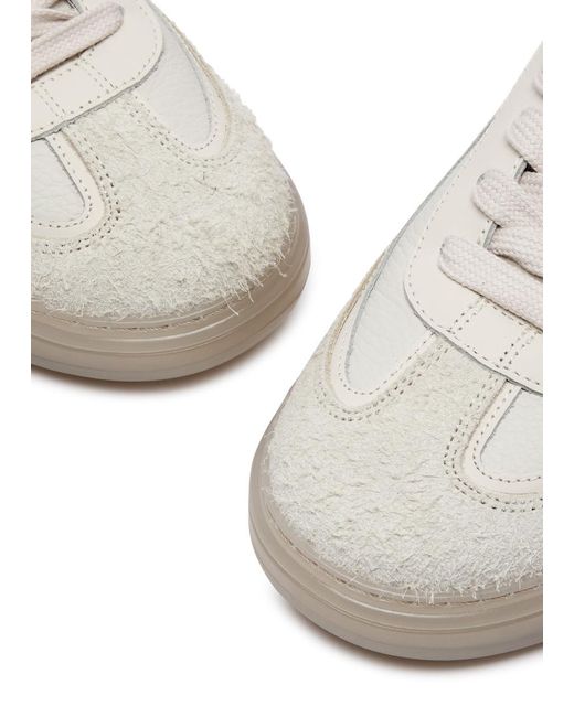 Represent White Virtus Panelled Leather Sneakers for men