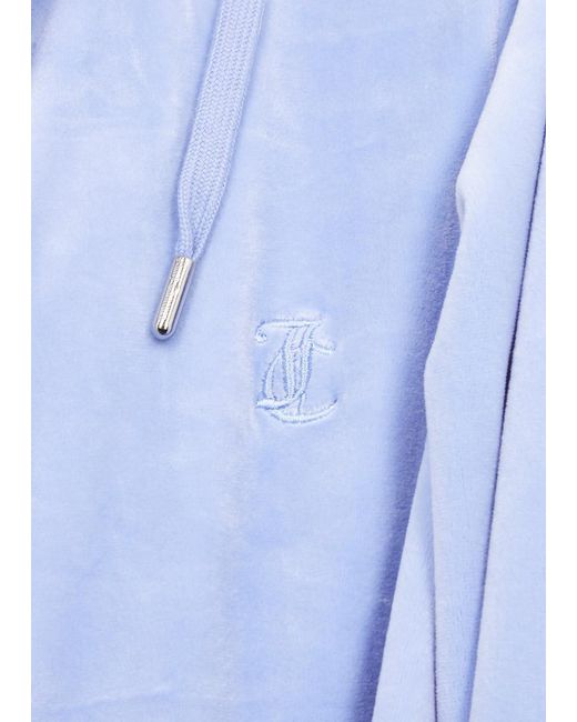 Juicy Couture Blue Robertson Hooded Velour Sweatshirt