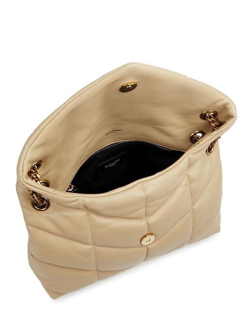 Saint Laurent Natural Puffer Small Leather Shoulder Bag