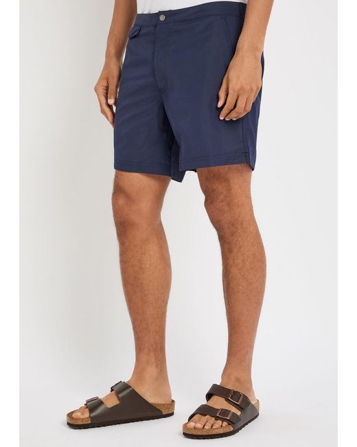 Sunspel Blue Brushed-Shell Swim Shorts for men