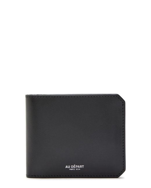 AU DEPART Black Printed Leather Wallet for men