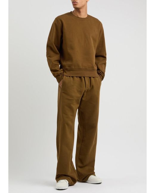Saint Laurent Natural Logo-Embroidered Cotton Sweatpants for men