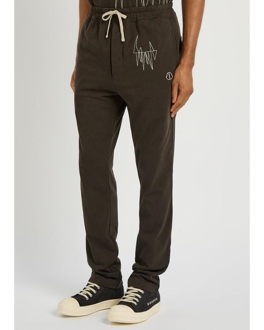 Rick Owens Gray X Moncler Logo-Appliquéd Cotton Sweatpants for men