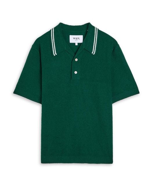 Wax London Green Alblion Bouclé Polo Shirt for men