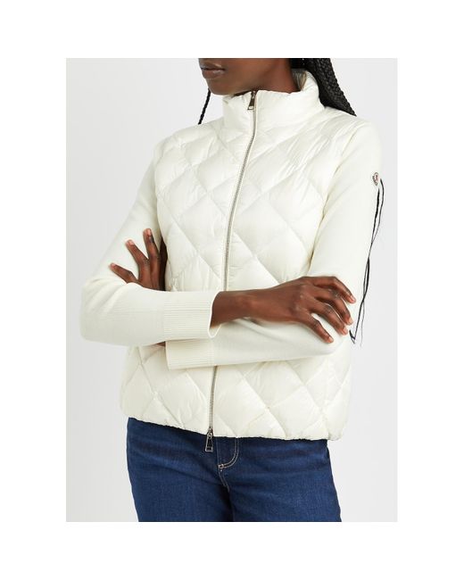 Moncler White Quilted Shell And Wool Jacket, Off, Jacket, Quilted