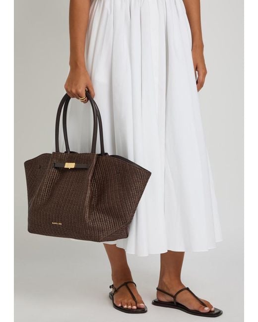 DeMellier London Brown The New York Raffia And Leather Tote