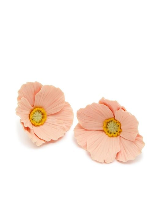 Jennifer Behr Pink Demetria Floral 18Kt-Plated Drop Earrings