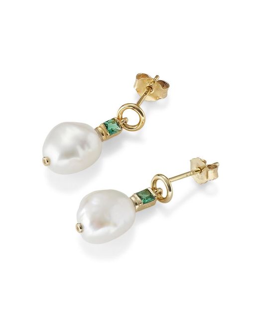 V By Laura Vann Metallic Fleur 18kt Gold Vermeil Drop Earrings