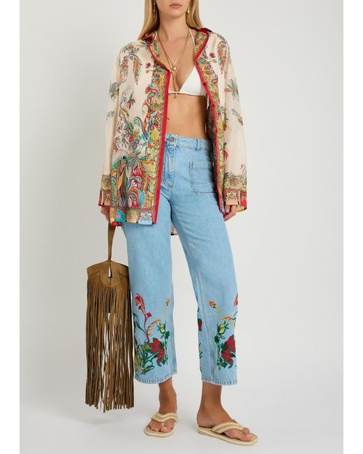 Etro Multicolor Printed Silk Cover-Up Shirt