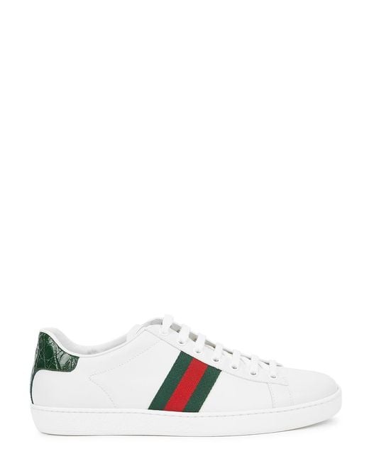 Gucci White New Ace Leather Sneakers