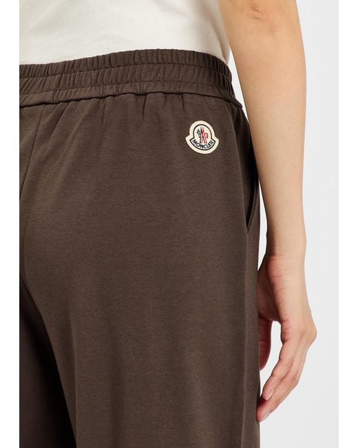 Moncler Brown Wide-Leg Cotton-Blend Sweatpants