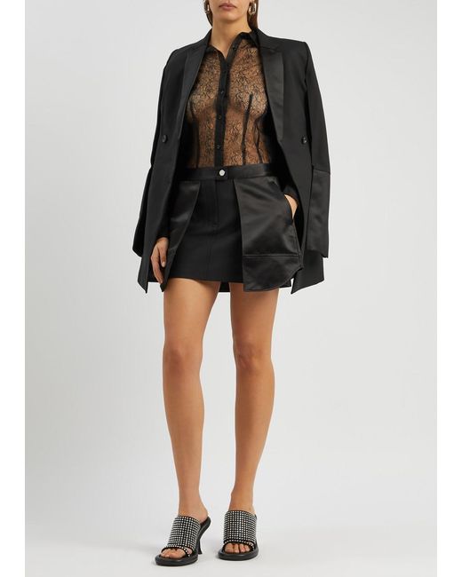 Helmut Lang Black Inside Out Panelled Mini Skirt