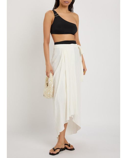 Max Mara Black Chalisia One Shoulder Stretch-Polyamide Bikini Top