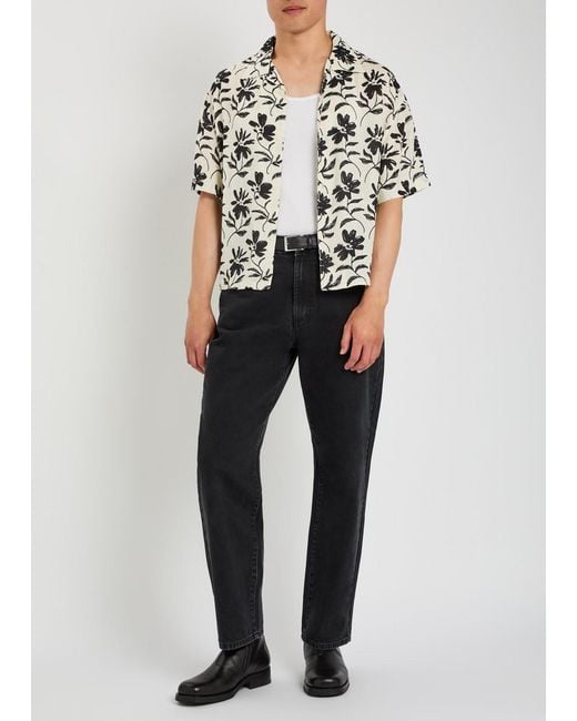MKI Miyuki-Zoku White Floral Rayon And Linen-Blend Shirt for men