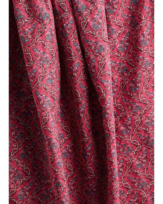 Isabel Marant Red Kildi Floral-Print Cotton Mini Dress