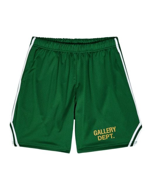 GALLERY DEPT. Green Striped Mesh Shorts for men
