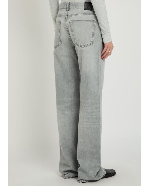 Anine Bing Gray Hugh Wide-Leg Jeans