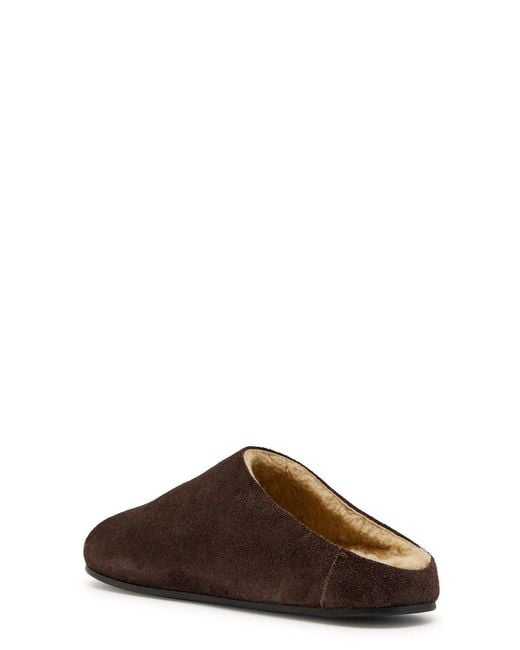 The Row Brown Hudson Suede Sliders