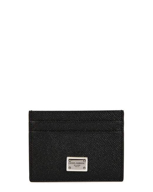 Dolce & Gabbana Pebbled Leather Card Holder in Black for Men | Lyst