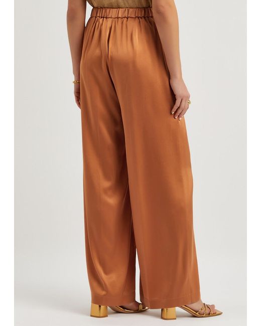 Forte Forte Orange Forte_forte Wide-leg Stretch-silk Satin Trousers