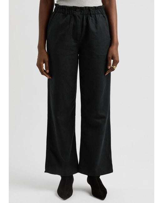 Rails Black Lira Straight-Leg Cotton-Blend Trousers