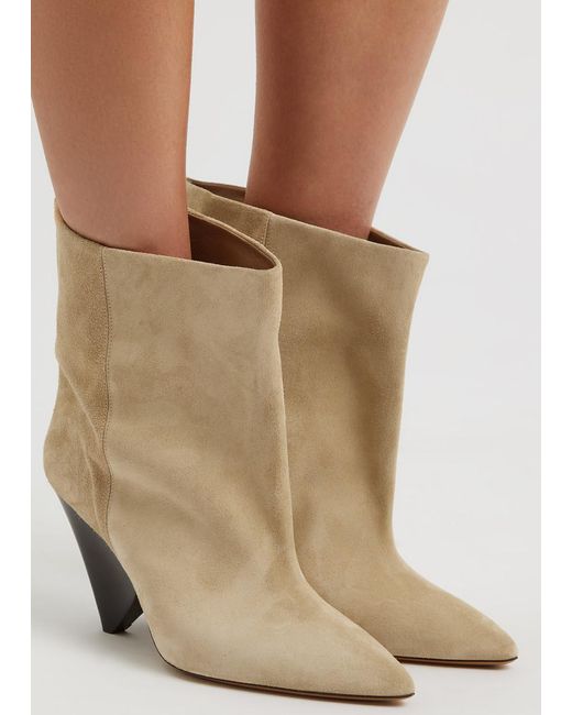 Isabel Marant Natural Miyako 100 Suede Ankle Boots