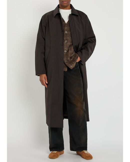 Our Legacy Black Pinstriped Woven Coat for men