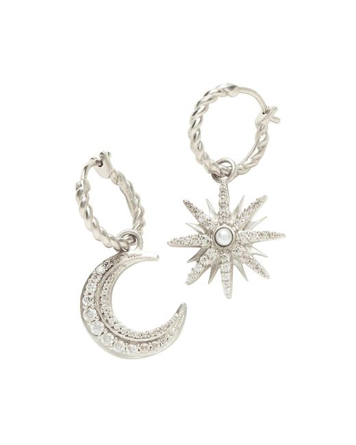 Missoma X Harris Reed Moonlight -plated Hoop Earrings in White | Lyst