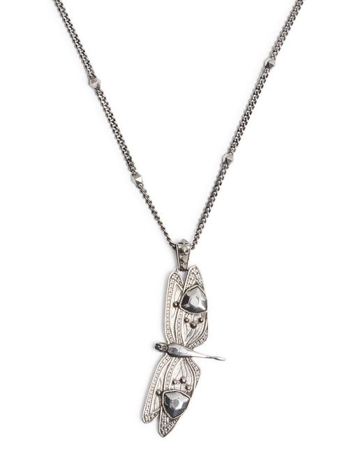 Alexander McQueen Metallic Dragonfly Pendant Necklace for men