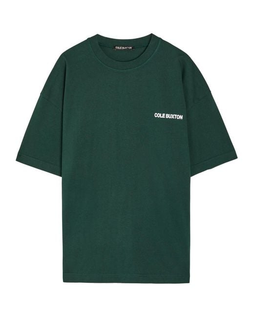 Cole Buxton Green Logo-Print Cotton T-Shirt for men