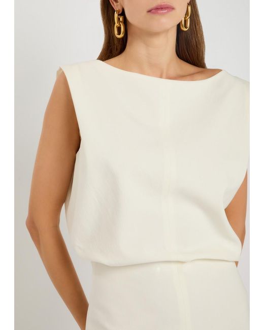Khaite Natural Toma Sculpted Cotton-Canvas Mini Dress