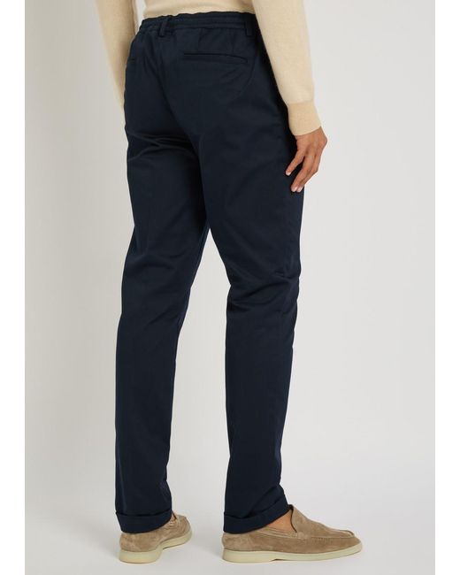 Aurélien Blue Urban Stretch-Cotton Trousers for men