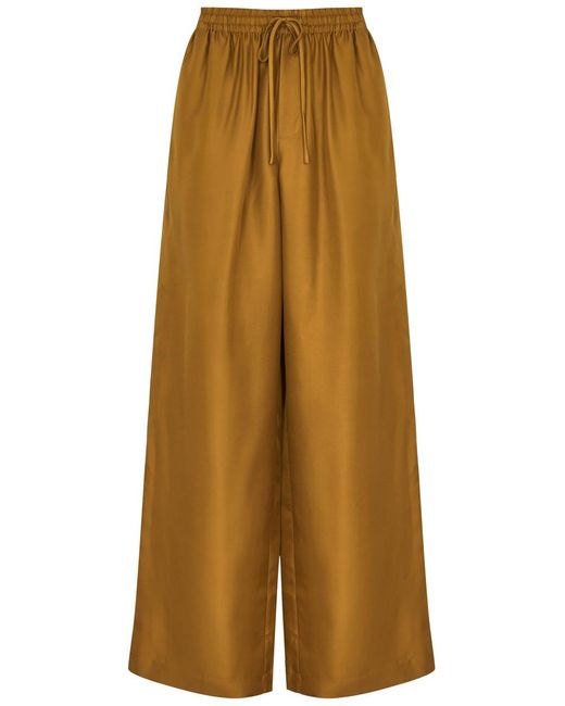 Rohe Natural Wide-Leg Silk-Satin Trousers