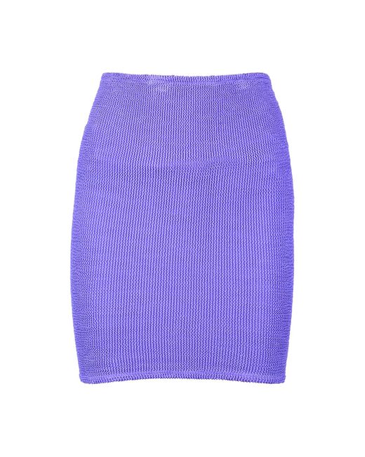 Hunza G Purple Seersucker Mini Skirt