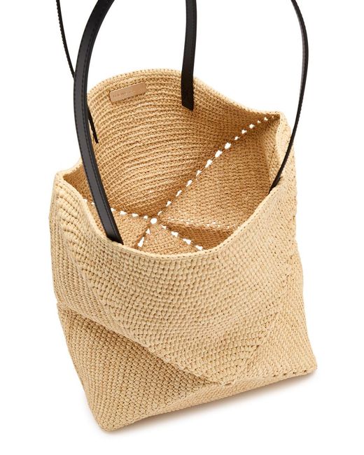 Loewe Natural Puzzle Fold Woven Raffia Tote