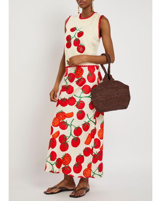 Never Fully Dressed Tomato Embroidered Knit Vest