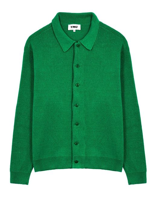 YMC Green Rat Pack Cotton-blend Cardigan for men