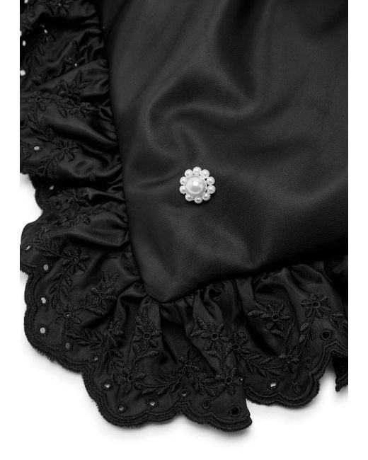 Simone Rocha Black Pillowcase Ruffled Padded Satchel Bag