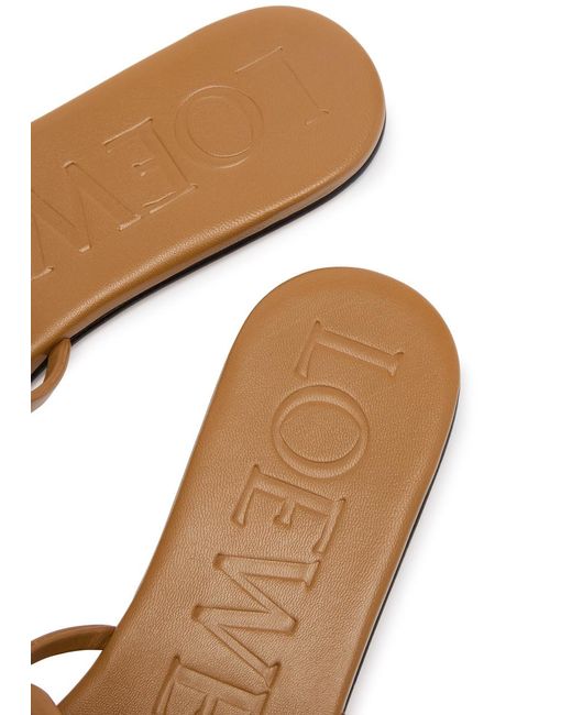 Loewe Brown Anagram Petal Leather Sliders