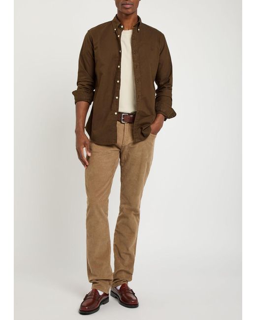 Polo Ralph Lauren Brown Logo-Embroidered Cotton Shirt for men