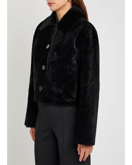 Joseph Black Alloway Reversible Shearling And Leather Jacket