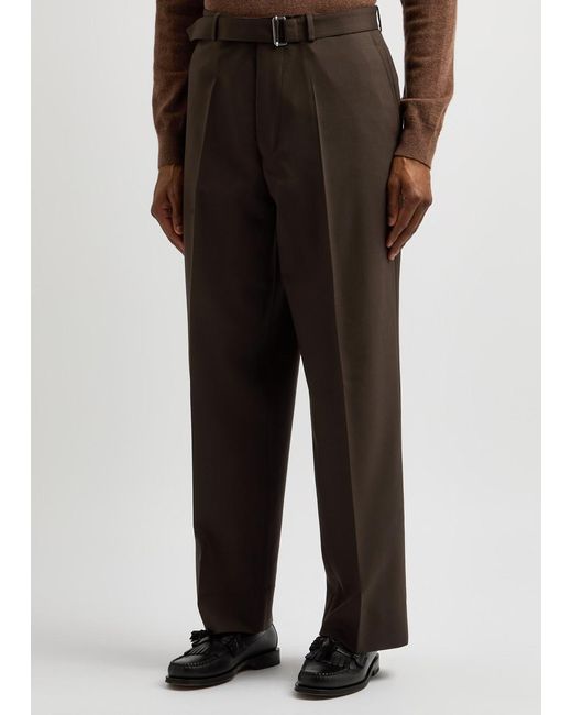 Officine Generale Gray Nash Wool Wide-Leg Trousers for men